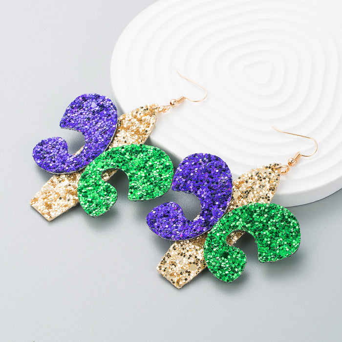 Wholesale Multi-layer PU leather cactus-shaped leather earrings