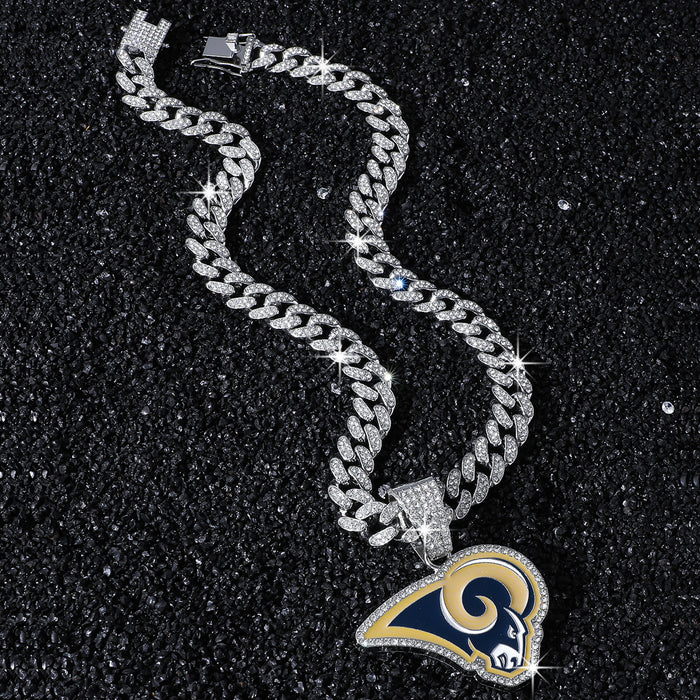 Wholesale Hip-Hop Football Team Logo Necklace