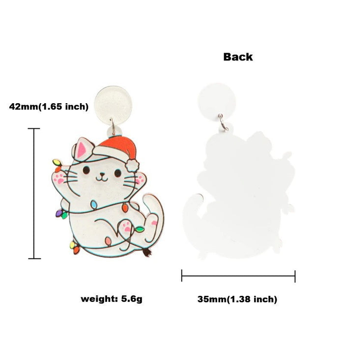Wholesale Christmas Cartoon Acrylic Earrings Fashion Jewelry Accessory for Gift MOQ≥2
