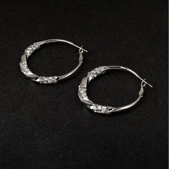 Wholesale Diamond high-end ear rings, large ring earrings, ear buckles, fashionable and versatile earrings