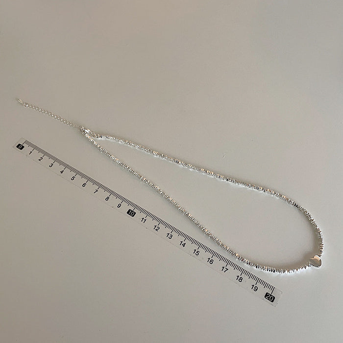 Wholesale Broken silver necklace for women with a niche design, personalized simplicity, versatile temperament, fashionable double-layer pearl necklace, collarbone chain