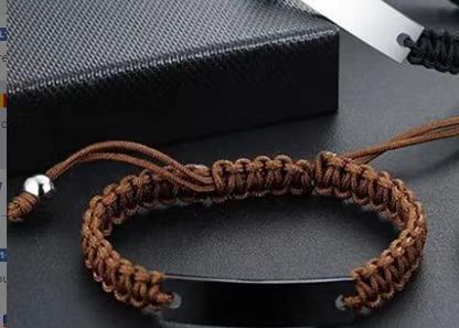 Wholesale Woven Bracelet Set Stainless Steel Color Engraved Pattern Marking Woven Bracelet