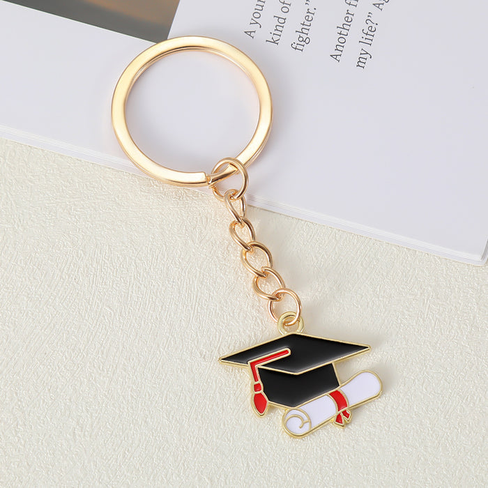 Wholesale Bachelor's Cap Keychain Inspirational Blessing Pendant for Students' Bags