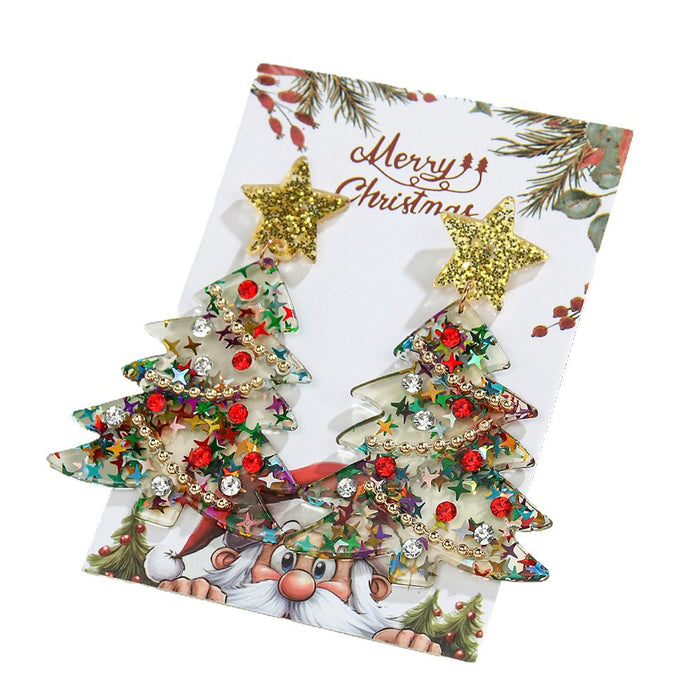 Wholesale Christmas Tree 2D Acrylic Gold Star Stud Earrings Trendy Fashion Accessory Great For Party Wear And Resale