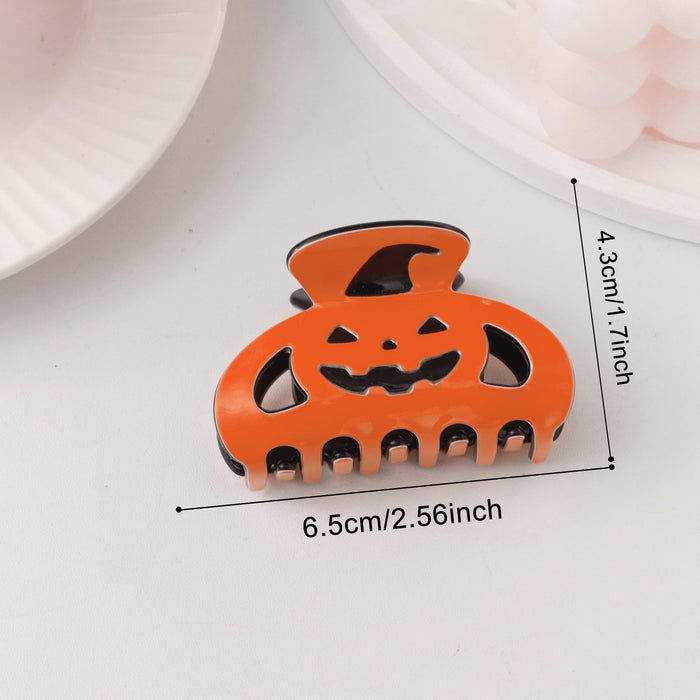 Wholesale Pumpkin Skull Hair Claw Clip PVC Black Orange Shark Clip Women S Fashion Hair Accessory