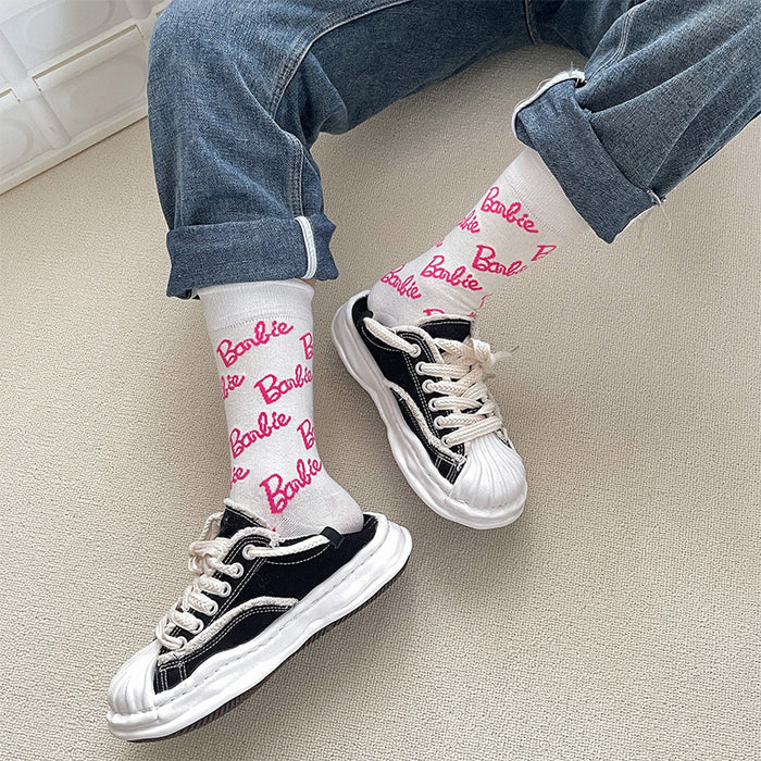 Wholesale Pink Girls Cute Printed Cotton Socks JDC-SK-YouZuLe001