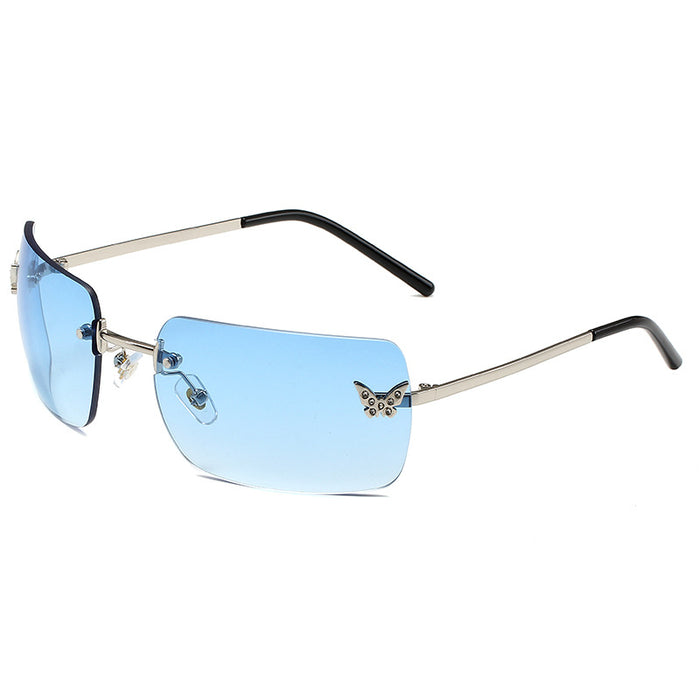 Wholesale Frameless Butterfly Diamond PC Sunglasses JDC-SG-HongR018