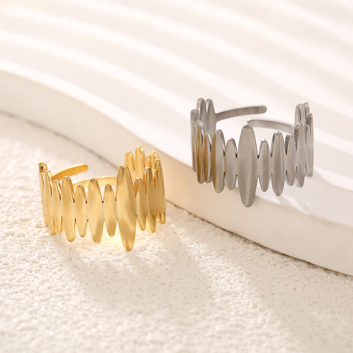 Wholesale Stainless steel ring, women's simple and fashionable arrangement, open mouth jewelry