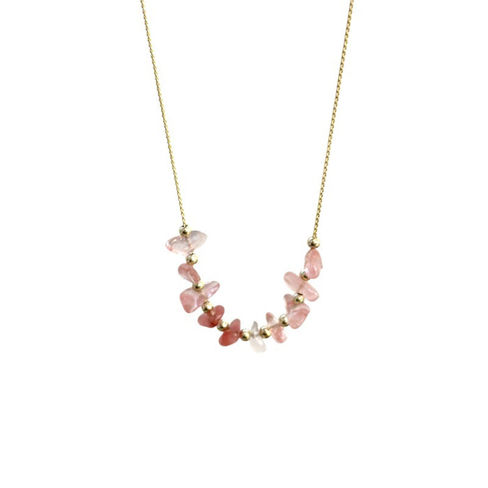 Wholesale Colorful bead necklace, light luxury, niche, high-end, neckchain, summer small fresh necklace