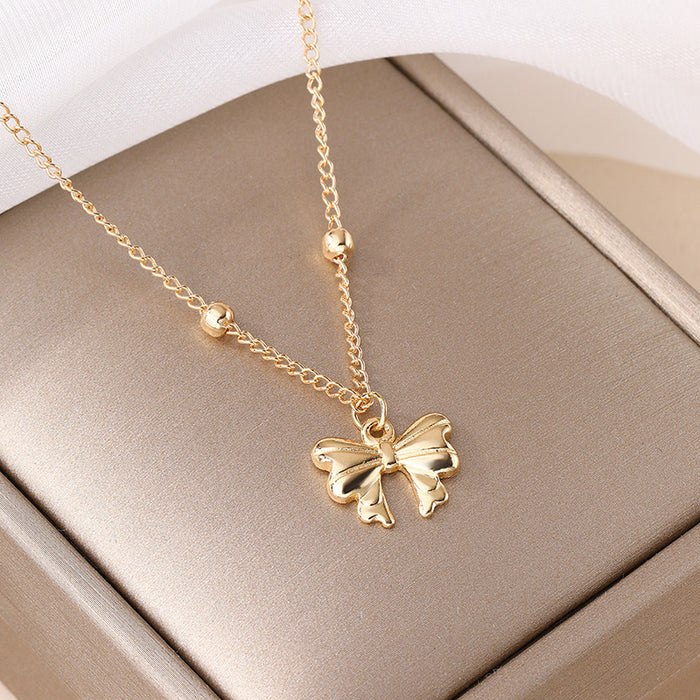Wholesale Butterfly Knot Alloy Pendant Necklace for Women