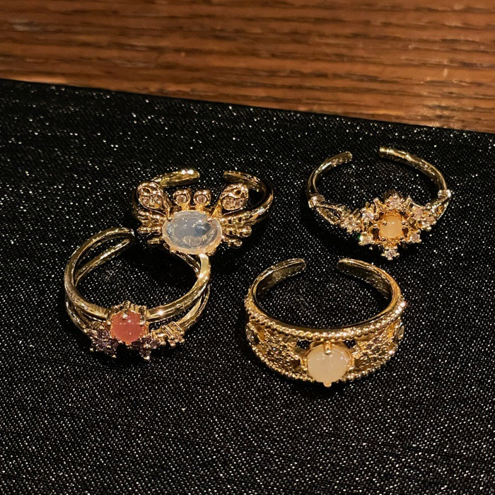 Wholesale Vintage Open End Ring with Niche Design and Full Diamond Zircon Ring