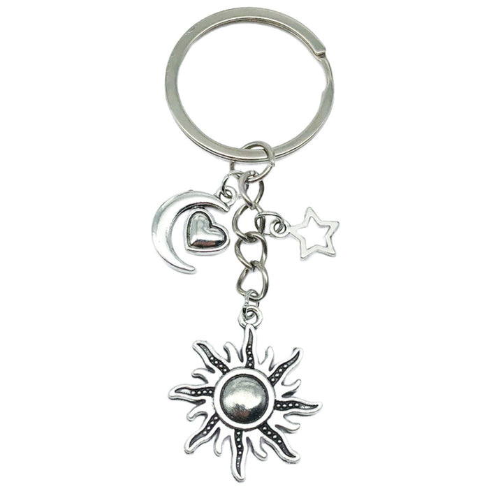 Wholesale Sun Moon Heart Star Zinc Alloy Keychain JDC-KC-LuNeng014