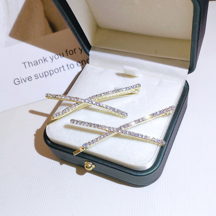 Wholesale Hairclip Simple Clip Rhinestone Bangs Clip Side Clip Girl's Top Clip Women's Hairpin