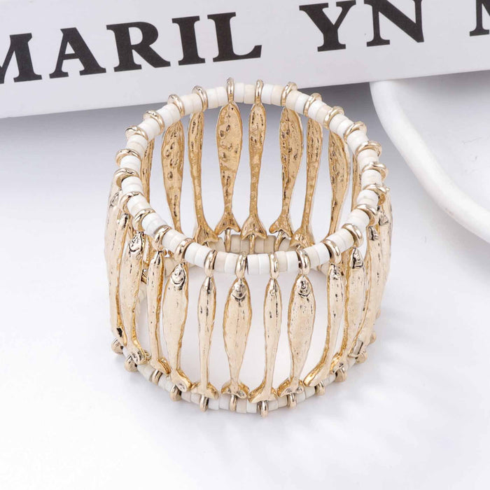 Wholesale Leisure Style Alloy Long Fish Hollow Loosen Casual Bracelet