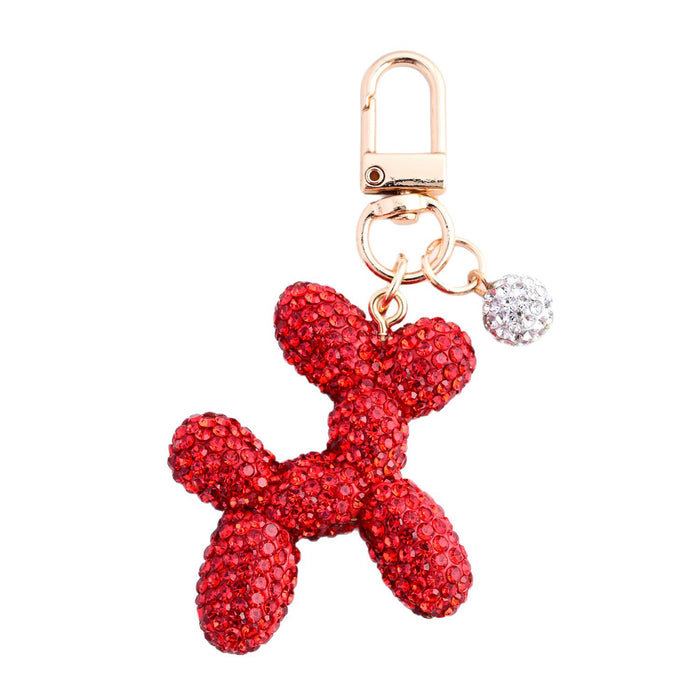 Wholesale Cute Balloon Puppy Diamond Car Keychain