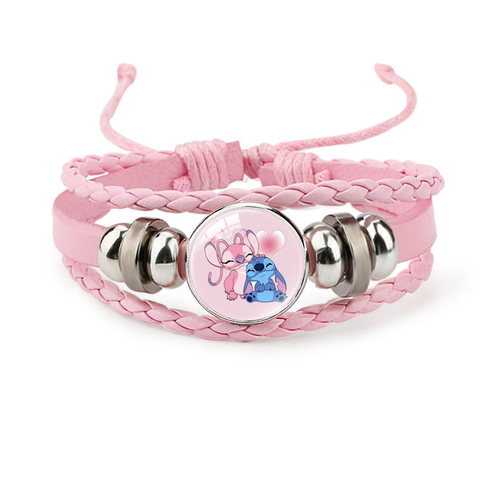 Wholesale Cute Cartoon Multi-Layer Braided Leather Beaded Bracelet