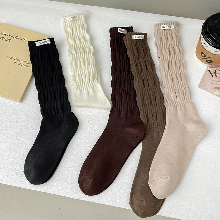 Wholesale Socks pile socks versatile fabric label letter long socks