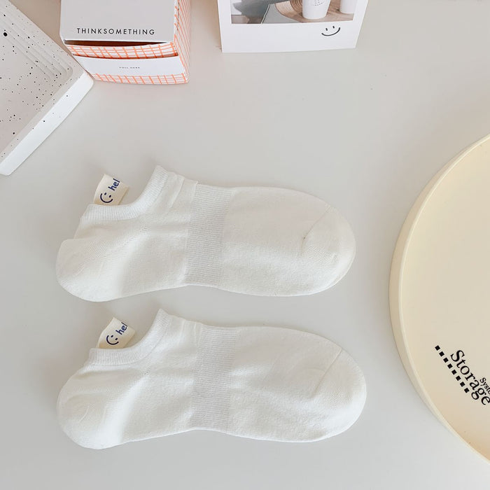 Wholesale Socks, boat socks, cute smiling face embroidery, invisible socks, cotton socks, shallow mouth socks