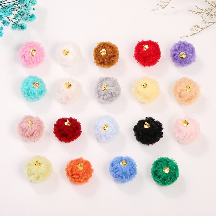 Wholesale 100PCS 20MM Straight Hole Plush Ball Spacer Beads JDC-BDS-NanT010