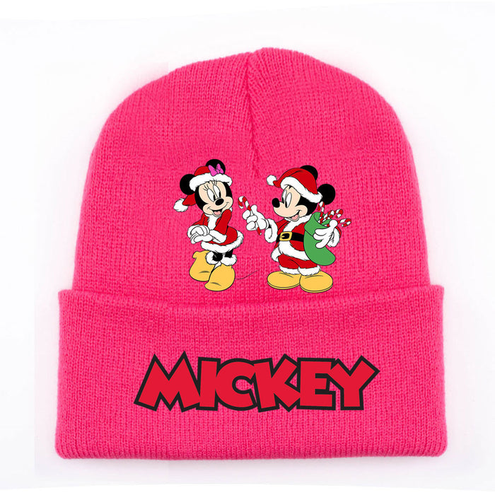 Wholesale Mickey Color Knitted Hat Foreign Trade New Fashion Black Printed Wool Hat Autumn and Winter Warm Ear Protection Hat JDC-FH-WDM013