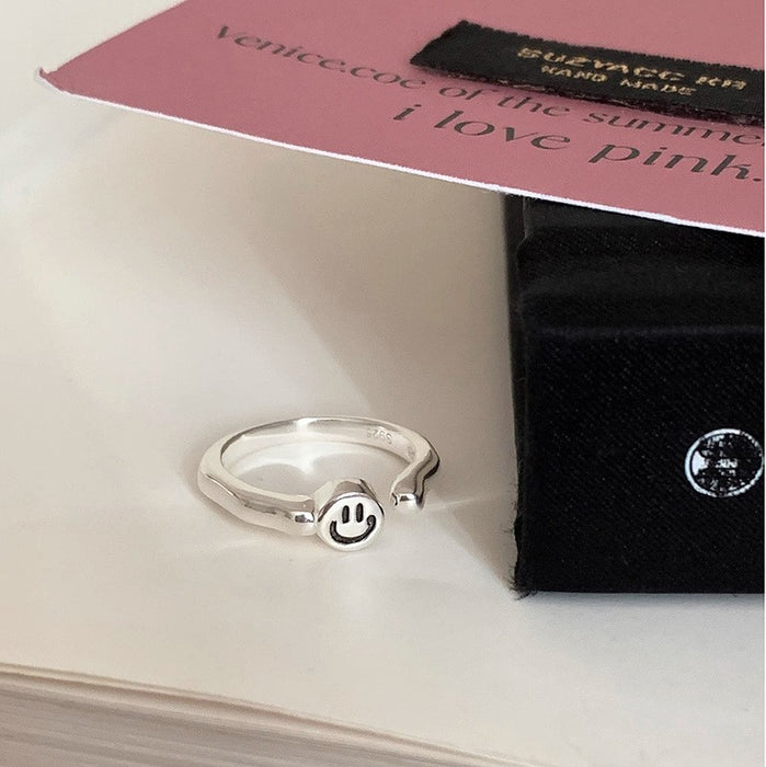 Wholesale Light luxury metal brushed diamond inlaid ring, niche and high-end open mouth ring