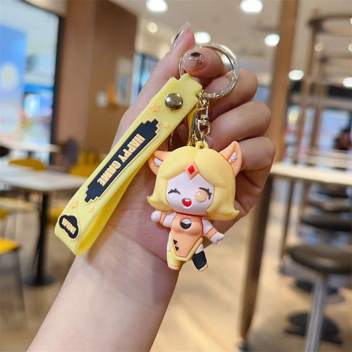 Wholesale Creative Mobile Game King Hero Keychain Cute Little Black Girl Key Chain Bag Pendant