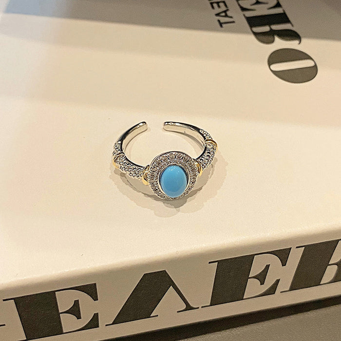 Wholesale Minimally designed light luxury ring with a fashionable and high-end feel, slightly inlaid with oval light luxury ring accessories