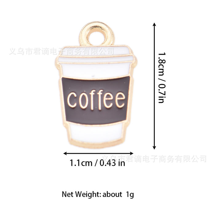 Wholesale compact coffee cup jewelry pendant pendant keychain earrings pendant