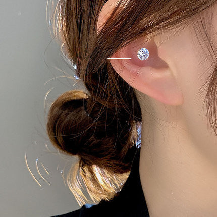 Wholesale No ear hole magnetic suction earring design, niche temperament, magnet zircon earring, ear bone clip