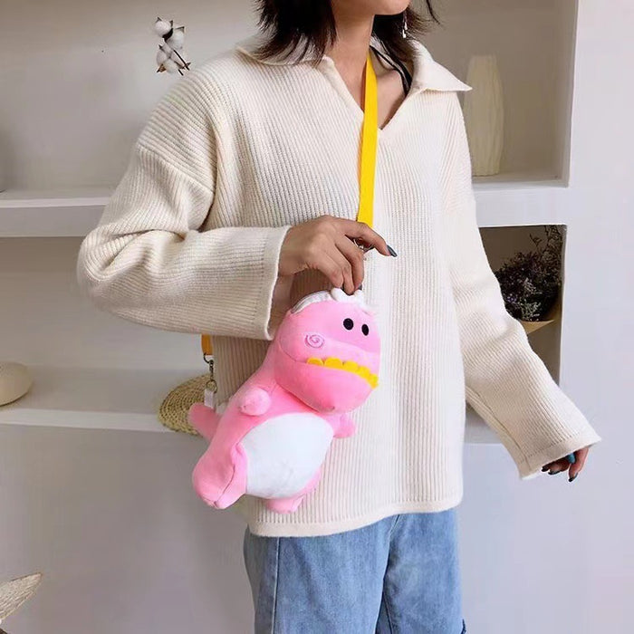 Wholesale dinosaur cartoon messenger bag plush bag shoulder bag