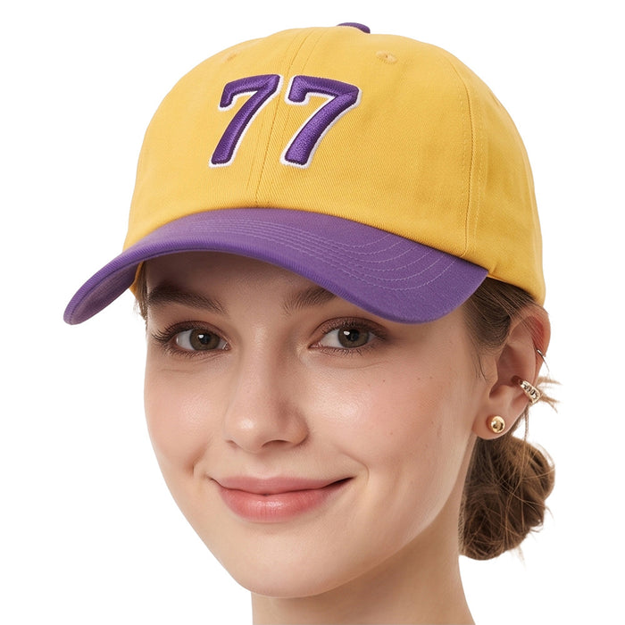 Wholesale Stylish Contrast Number 77 Baseball Cap Distressed Camo Embroidery Fashion Accessory