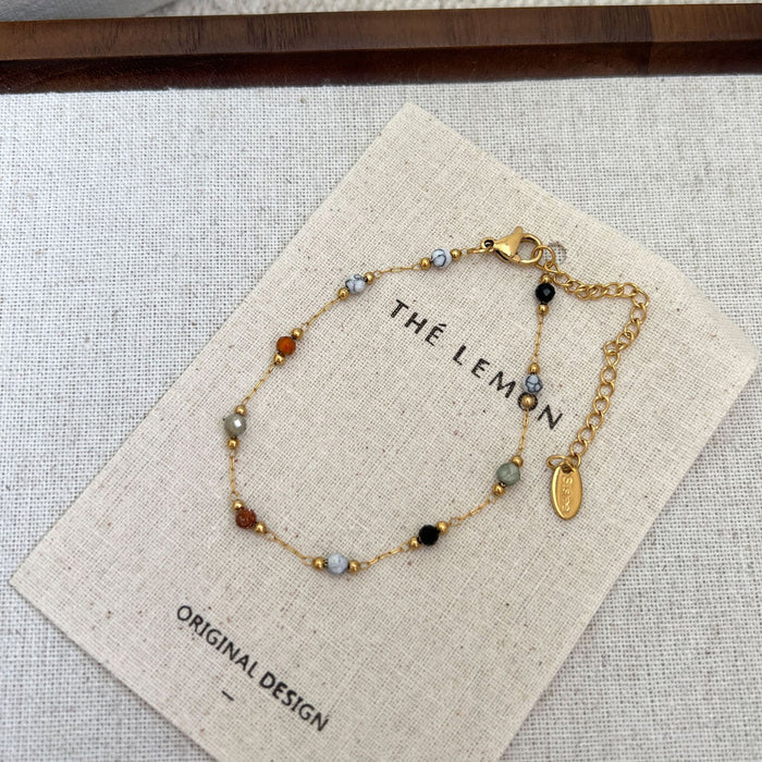 Wholesale  Niche  Simple Silk  Beaded Necklace Bracelet Set for Women