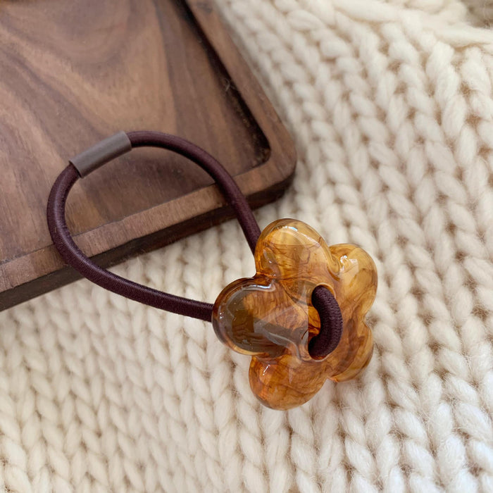 Wholesale Small flower simple temperament headband high elasticity cowhide tendon hair accessory