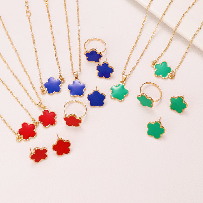 Wholesale Four Leaf Lucky Five Flower Bracelet