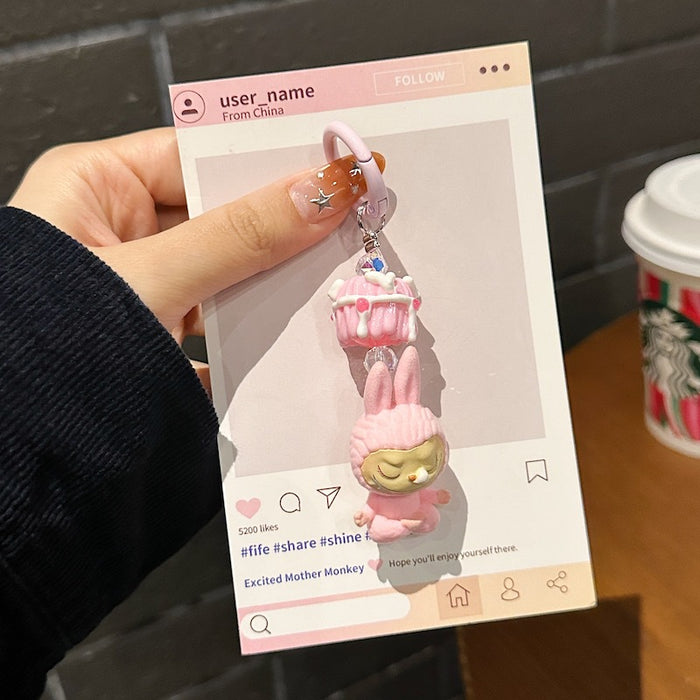 Wholesale Lazy Yoga Series Mobile Phone Chain Stuffed Trendy Light Luxury Bag Pendant Car Keychain