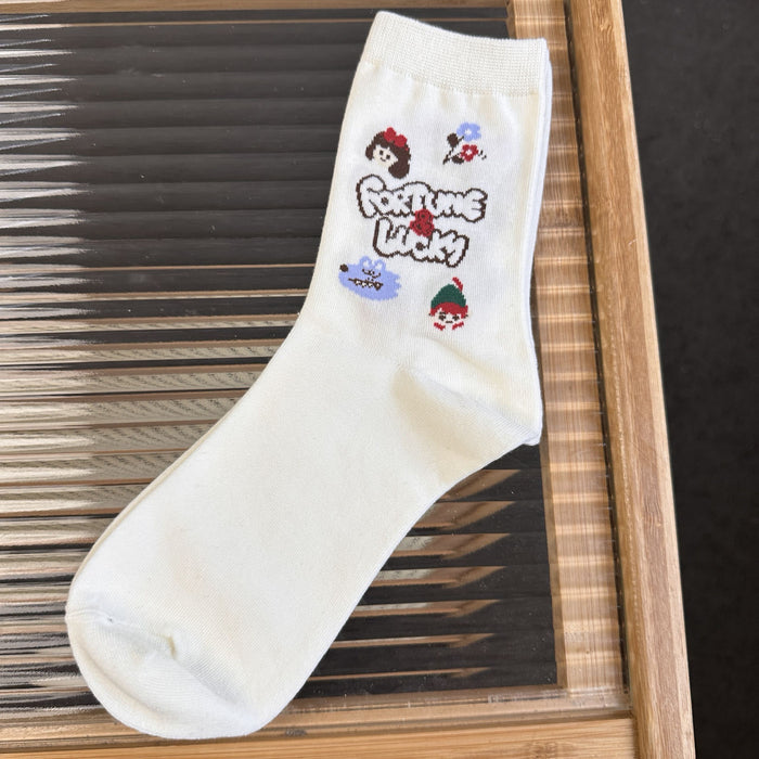 Wholesale Snow White Cute All-match Saving Cotton Socks Spring and Summer Cartoon Pile Socks Design Mid-tube Socks