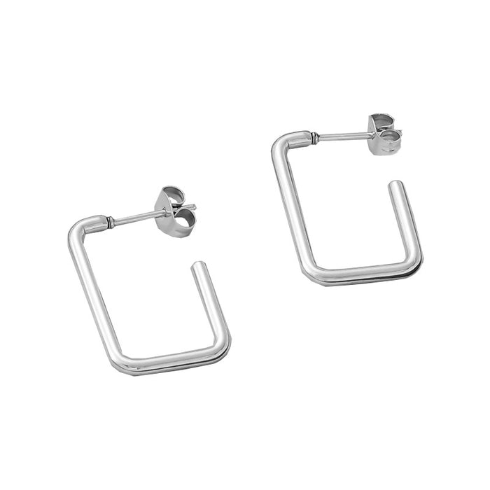 Wholesale Fashionable geometric stainless steel earrings, simple and fashionable hexagonal titanium steel earrings