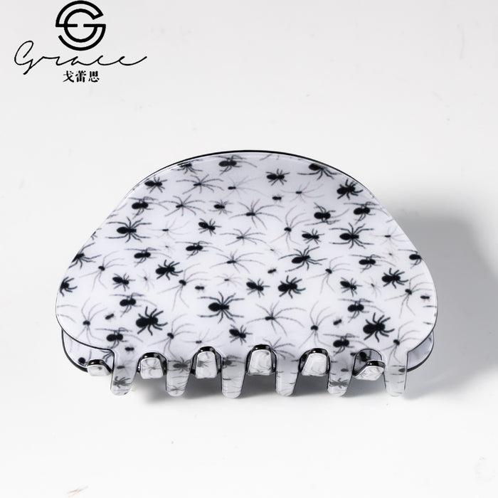 Wholesale Pumpkin Half Round Hair Claw Clip Trendy Decorative PVC Hair Accessory