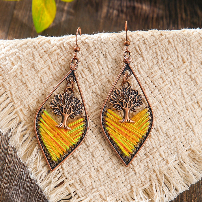 Wholesale 2pcs Bohemian ethnic style colorful large earrings
