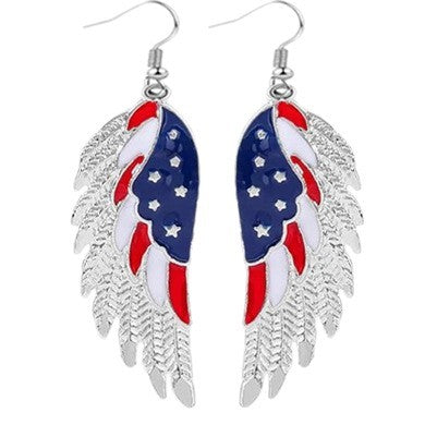 Wholesale Acrylic US Flag Heart Earrings Independence Day Party Jewelry Fashion Accessory for Resale
