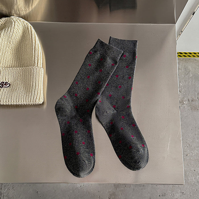 Wholesale Red socks with a pile of socks and polka dots