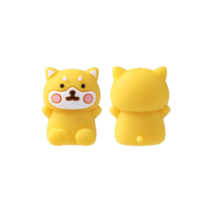 Wholesale 20pcs Silicone beads children' s teething beads necklace accessories cartoon three-dimensional highland cow silicone beads