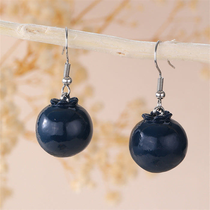 Wholesale Purple Grape Resin Earrings Trendy Fashion Accessory