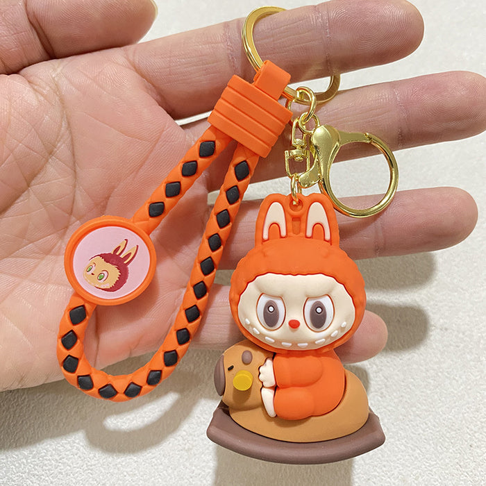 Wholesale Cartoon Plush Rocking Horse Keychain Cute Bunny Doll Student Backpack Pendant Gift