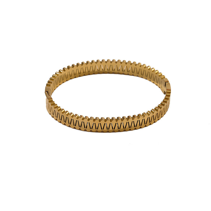 Wholesale Fashionable Classic Zircon Gold Bracelet Vintage Stacked Titanium Steel Bracelet Wholesale