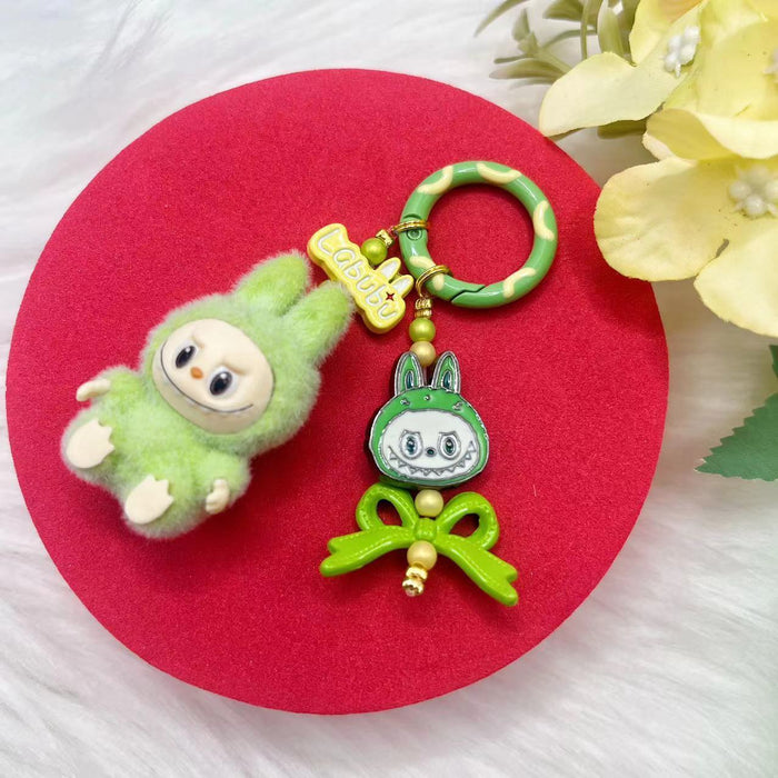 Wholesale Flocking mini keychain baby-free vinyl cute grain mobile phone pendant trendy accessories