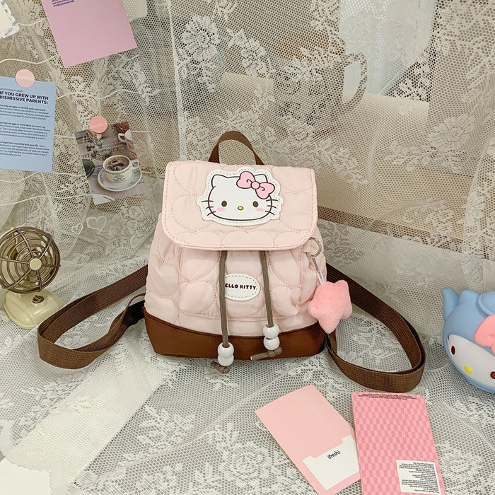 Wholesale Sweet and cute bow-knot cat print flap backpack