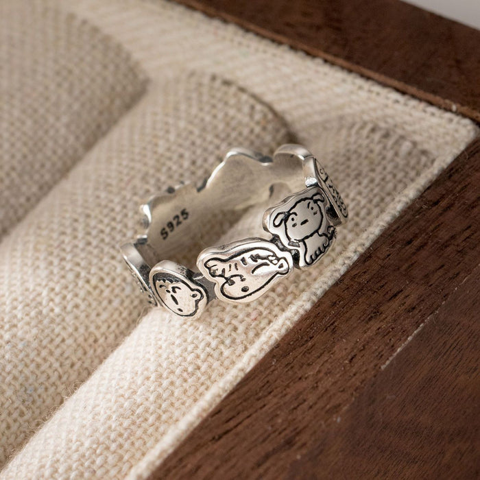 Wholesale Cute anime cartoon ring, niche design, adjustable opening, index finger ring