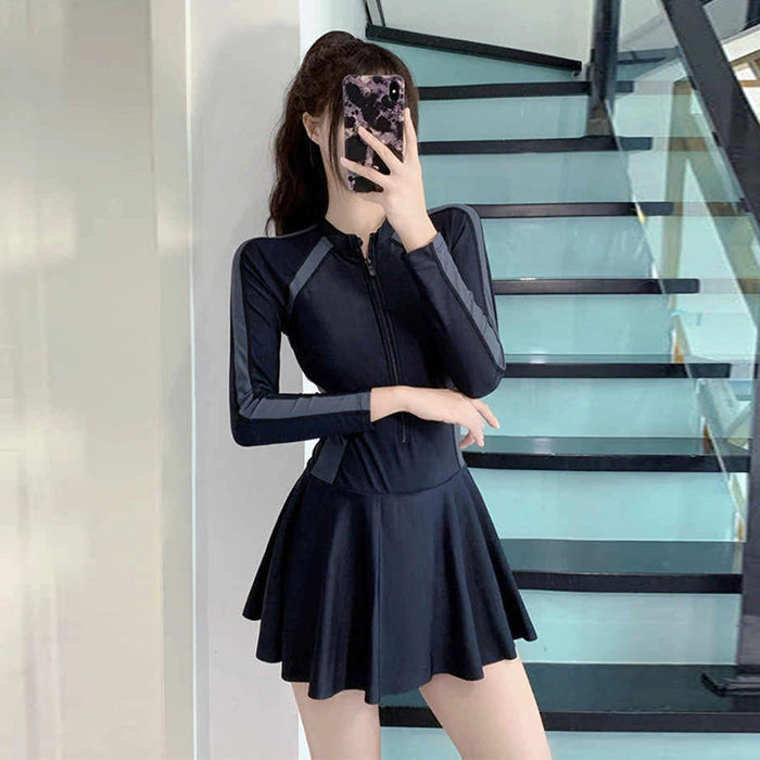 Wholesale New swimsuit one-piece conservative hot spring skirt style swimsuit