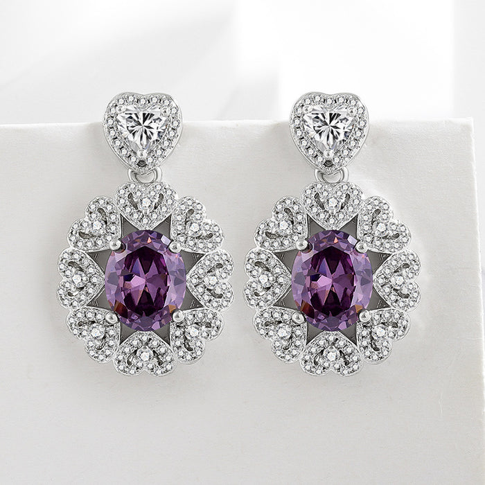 Wholesale Oval Drill Amethyst Pendant Necklace